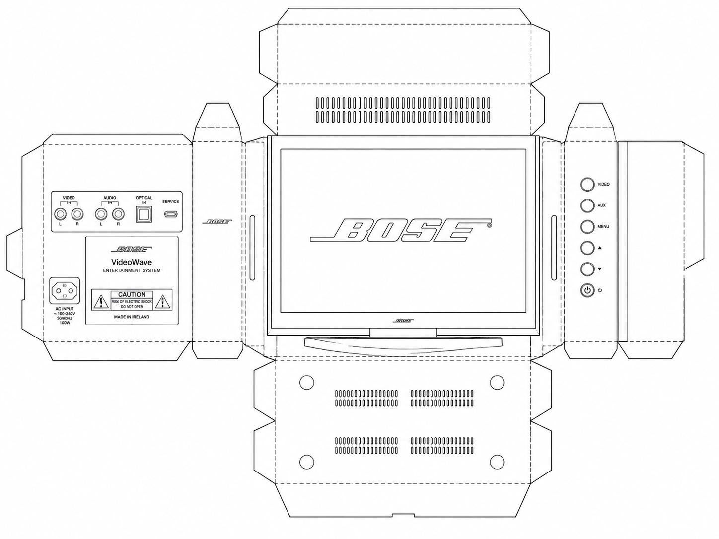 Bose VideoWave Entertainment System Home Entertainment System geometric net diagram
