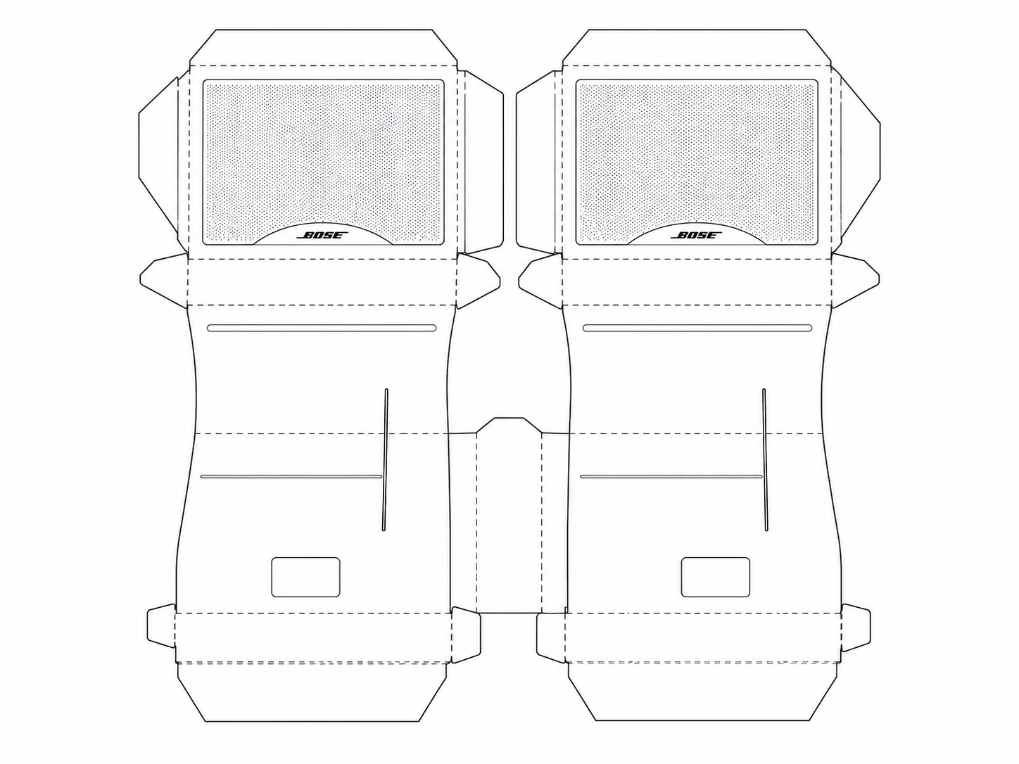 Bose Virtually Invisible 191 Audio Equipment geometric net diagram