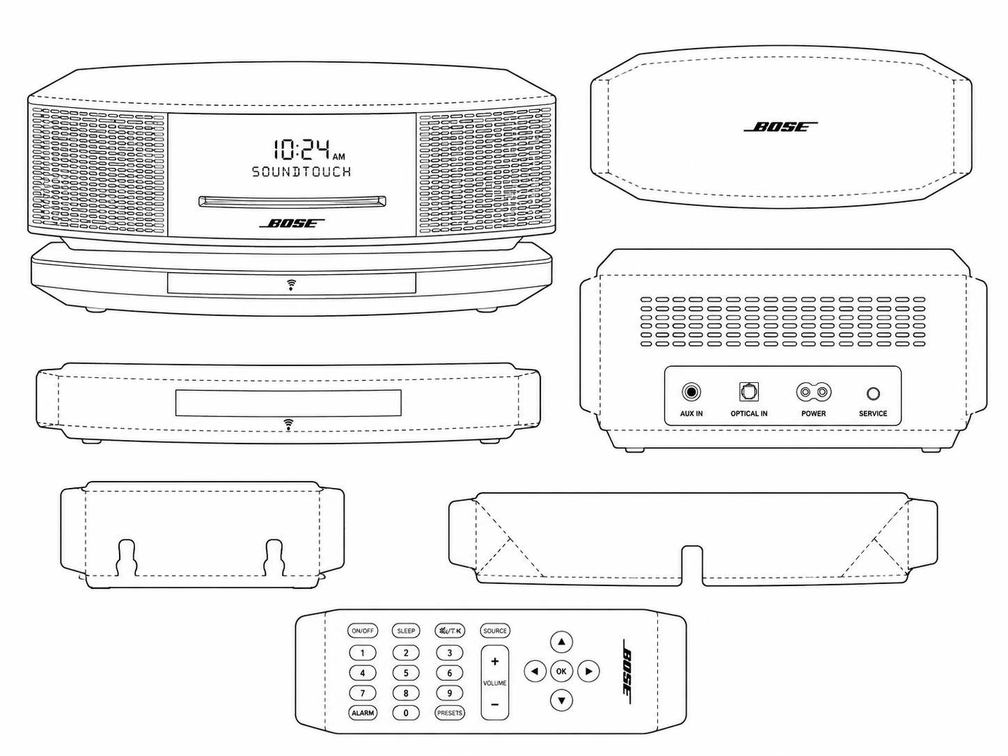 Bose Wave SoundTouch Music System IV Audio Equipment geometric net diagram