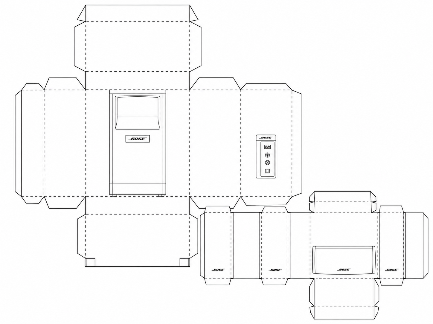 Bose Acoustimass 10 Home Theater Speaker System geometric net diagram