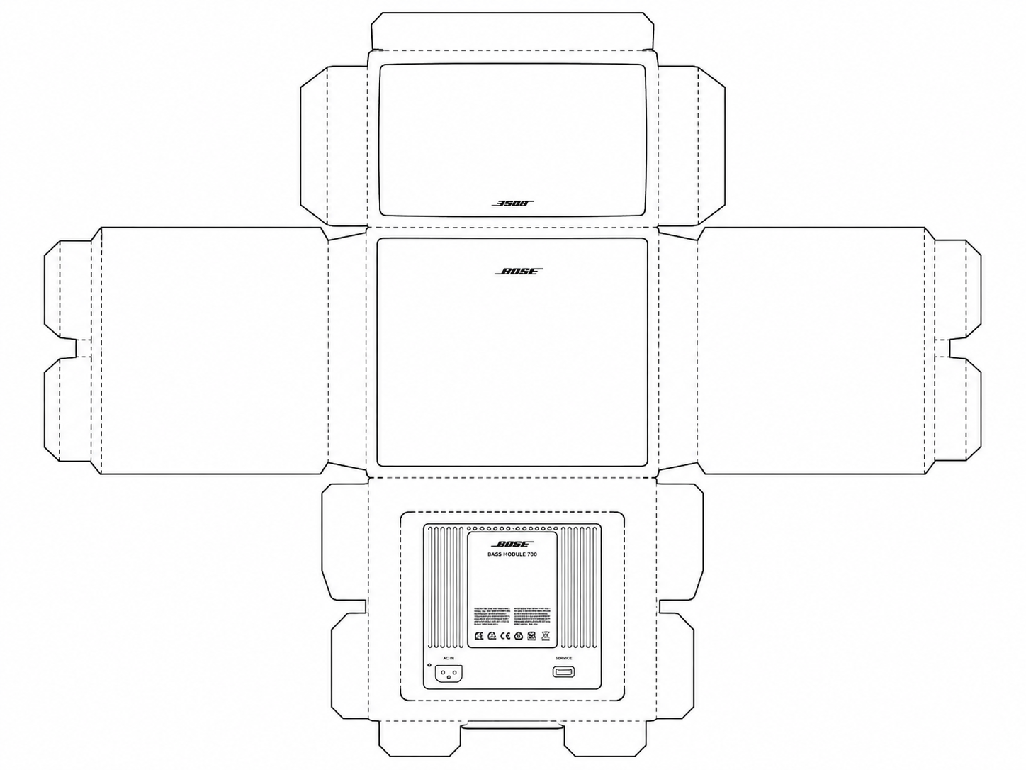 Bose Acoustimass 300 Audio Equipment geometric net diagram