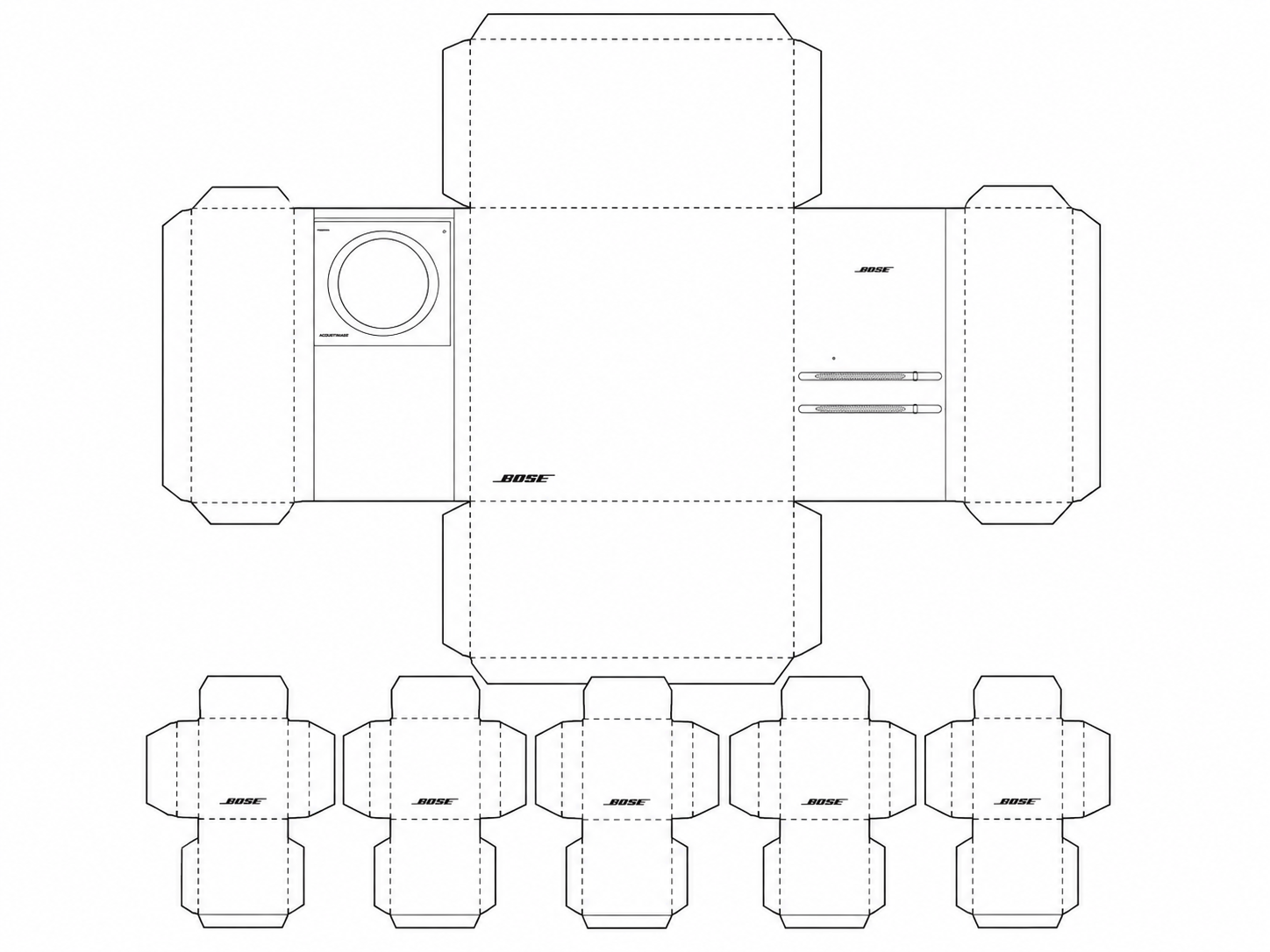 Bose Acoustimass 30 Home Theater Speaker System geometric net diagram