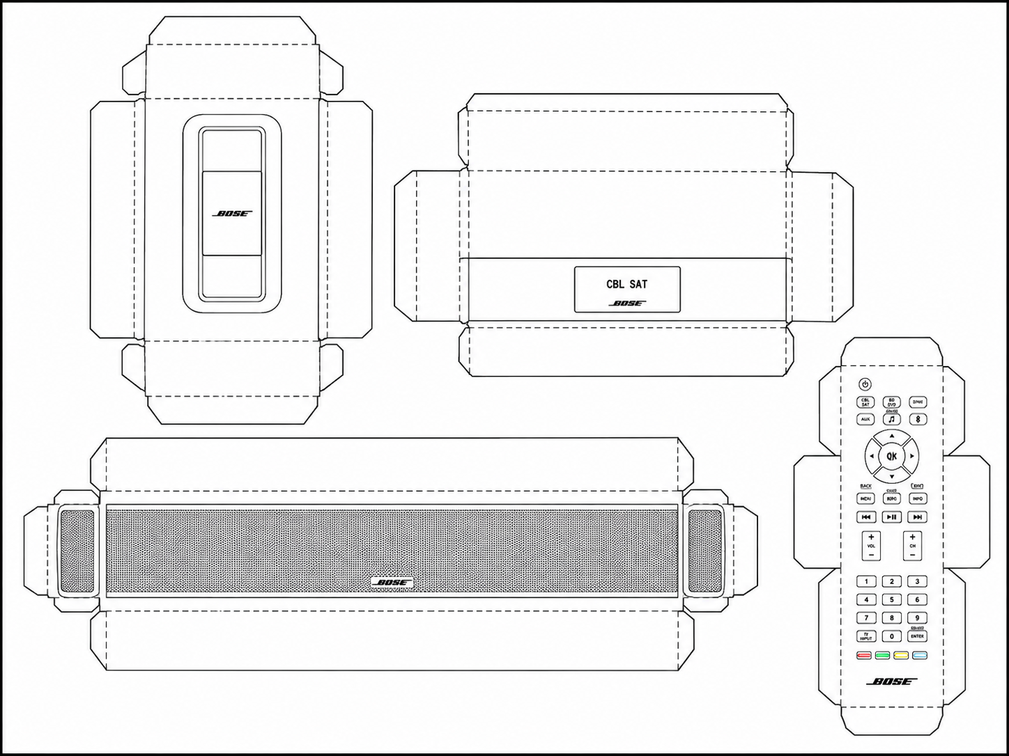 Bose CineMate 120 Audio Equipment geometric net diagram
