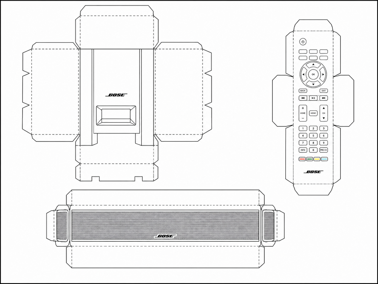 Bose CineMate 15 Audio Equipment geometric net diagram