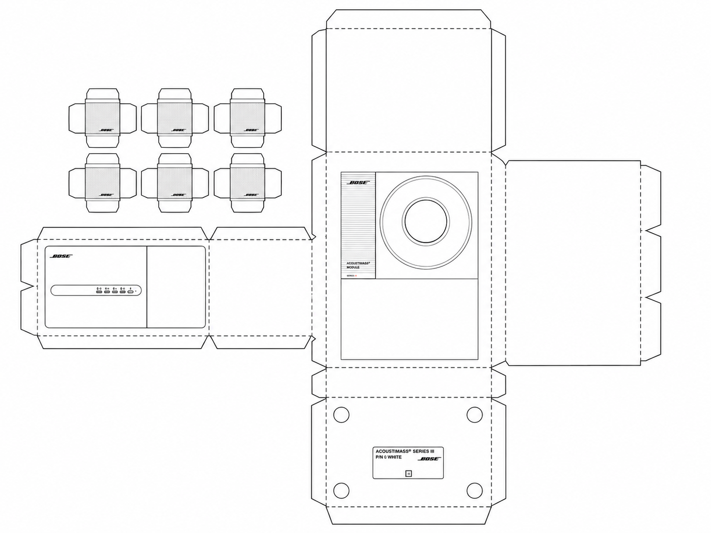 Bose Lifestyle 12 Audio Equipment geometric net diagram