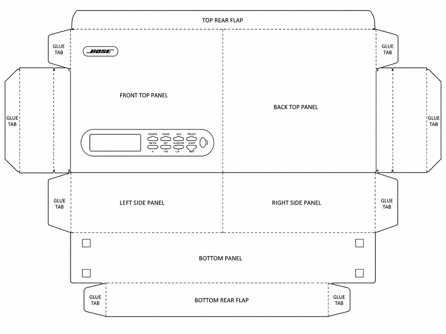 Bose Lifestyle 5 Audio Equipment geometric net diagram