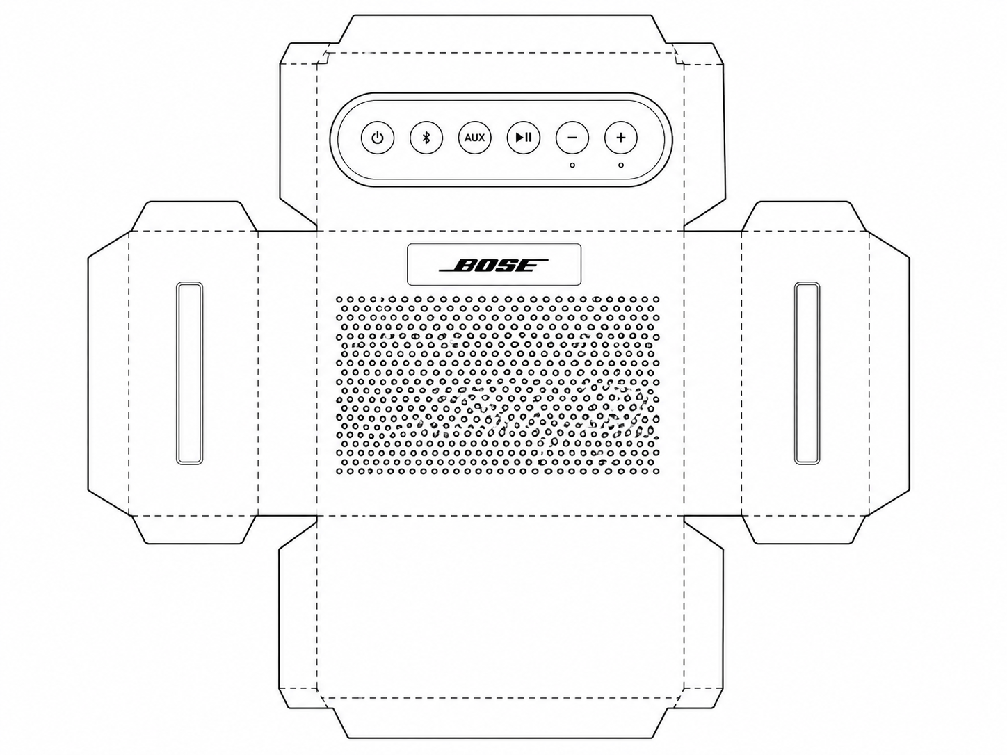Bose SoundLink Color Portable Bluetooth Speaker geometric net diagram