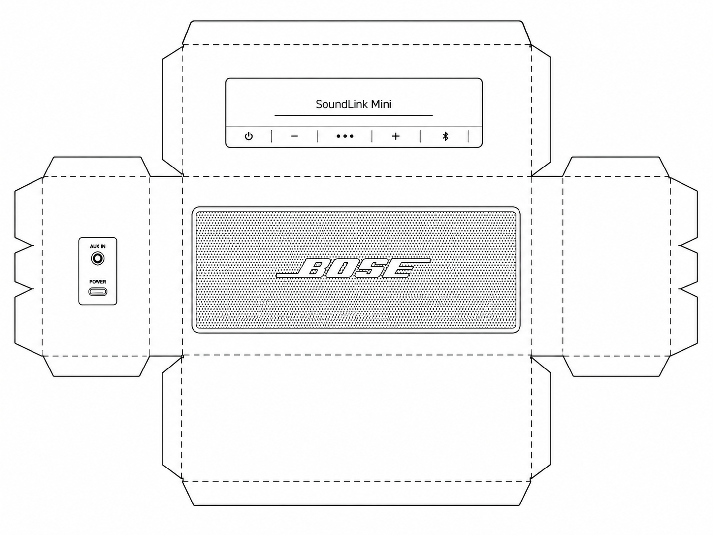 Bose SoundLink Mini II Portable Bluetooth Speaker geometric net diagram