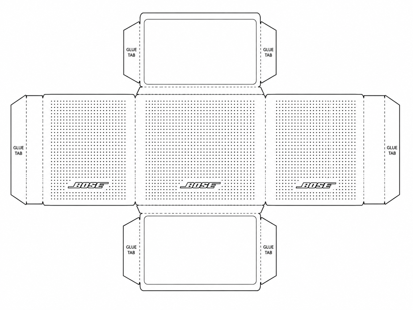 Bose Surround Speakers Audio Equipment geometric net diagram