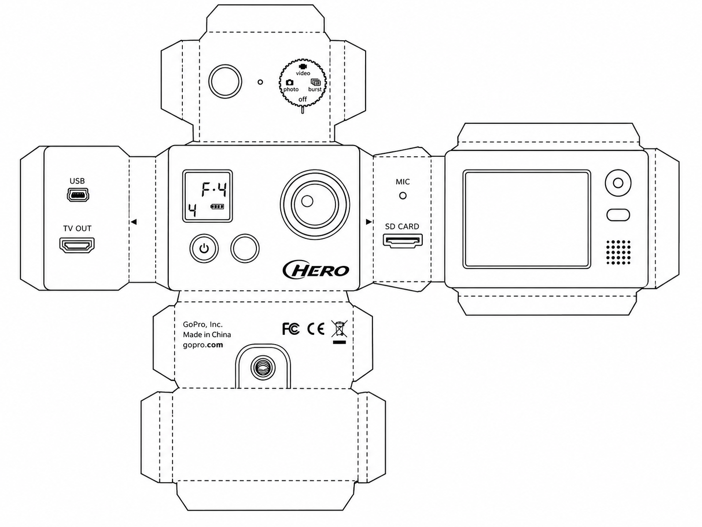 GoPro HERO4 Black GoPro HERO4 Black geometric net diagram
