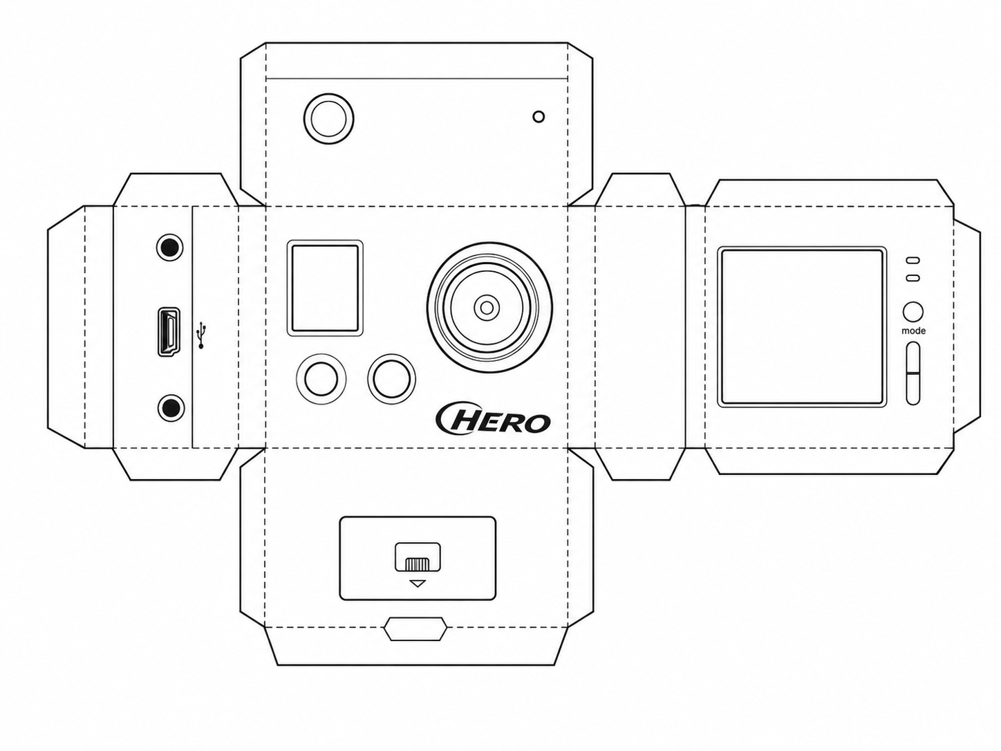 GoPro HD HERO 960 Action Camera geometric net diagram