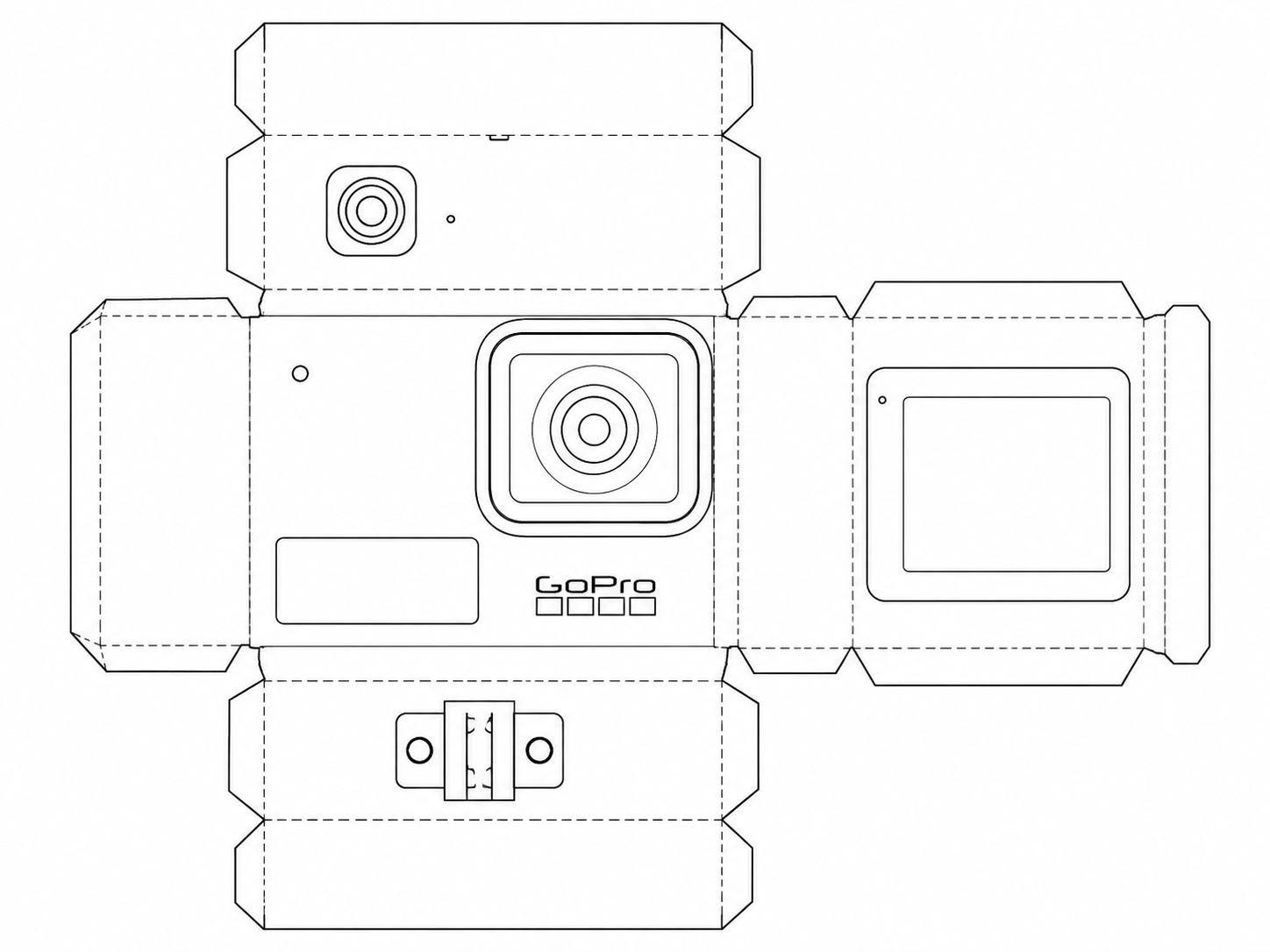 GoPro HERO7 White Action Camera geometric net diagram