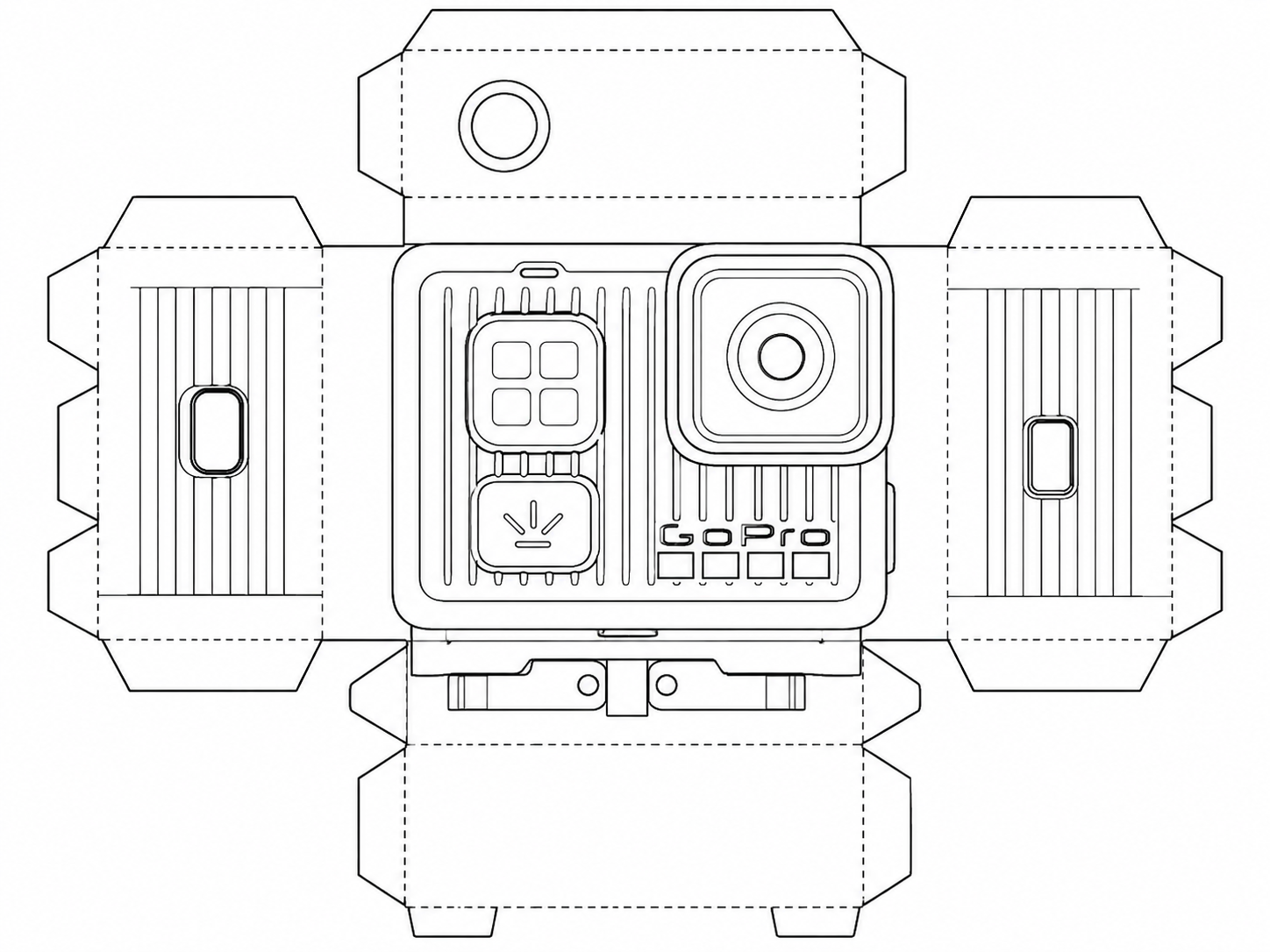 GoPro LIT HERO Action Camera geometric net diagram
