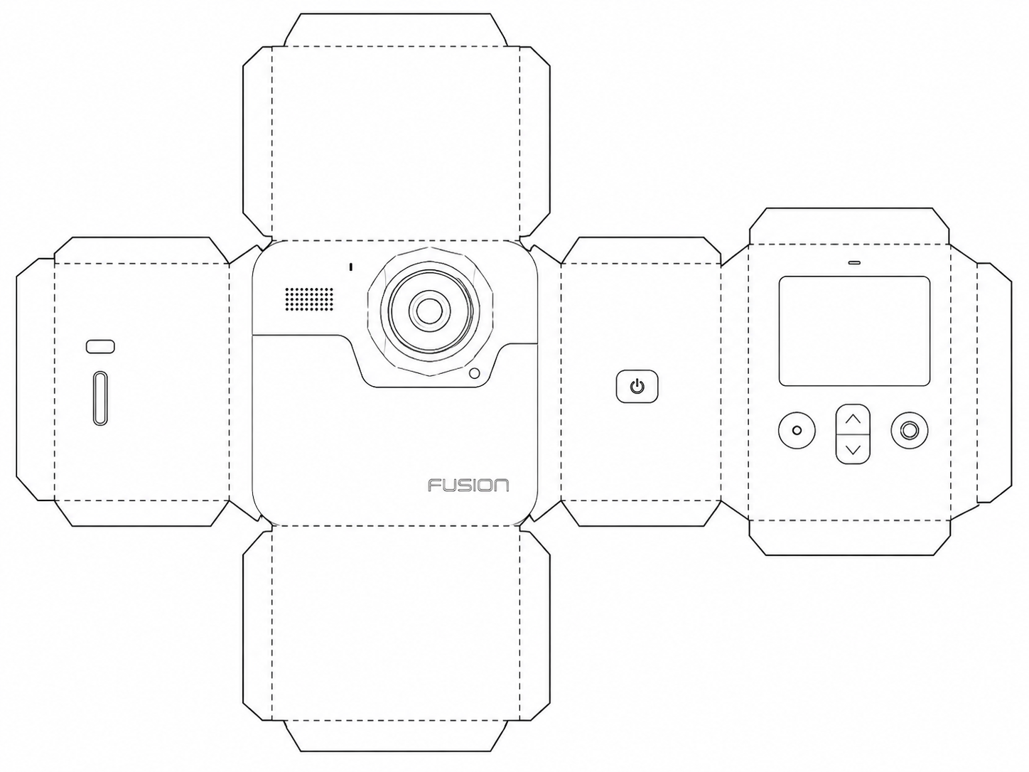 GoPro Fusion 360-Degree Digital Camera geometric net diagram