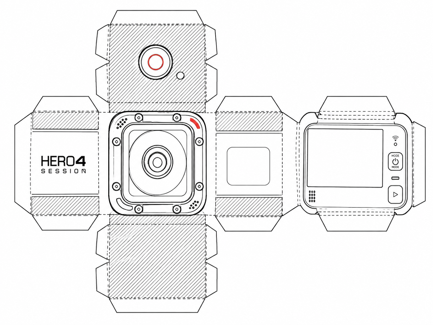 GoPro HERO4 Session Action Camera geometric net diagram