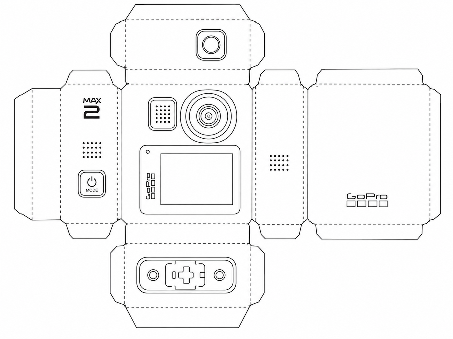 GoPro MAX2 360 Action Camera geometric net diagram