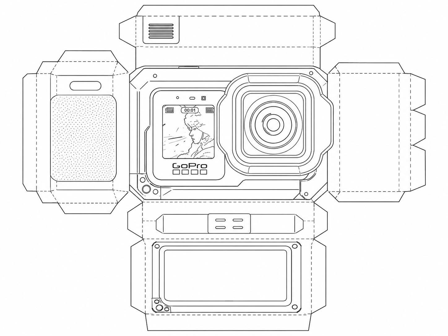 GoPro MISSION 1 Digital Cinema Camera geometric net diagram