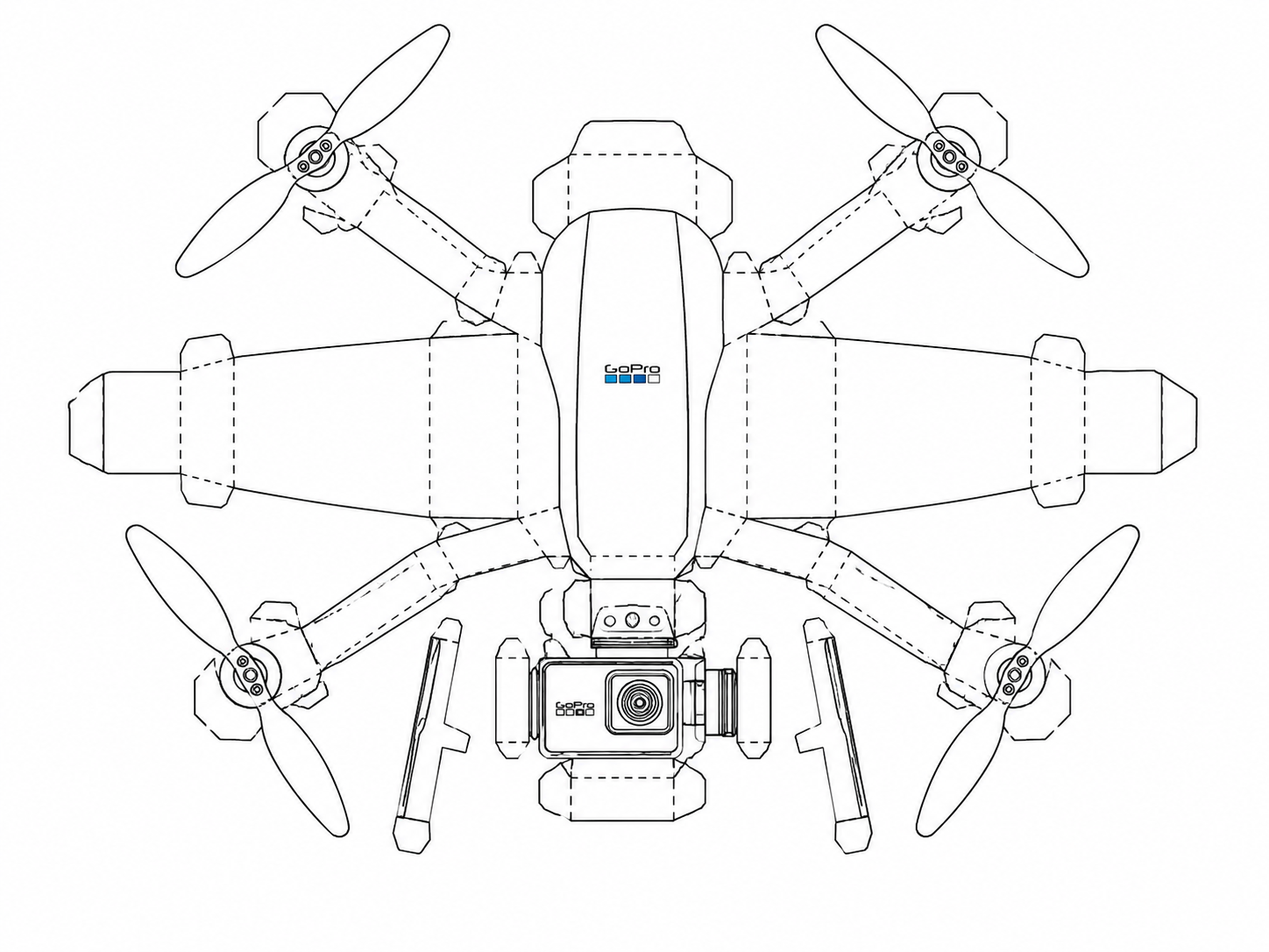 GoPro Karma Drone Camera Drone geometric net diagram