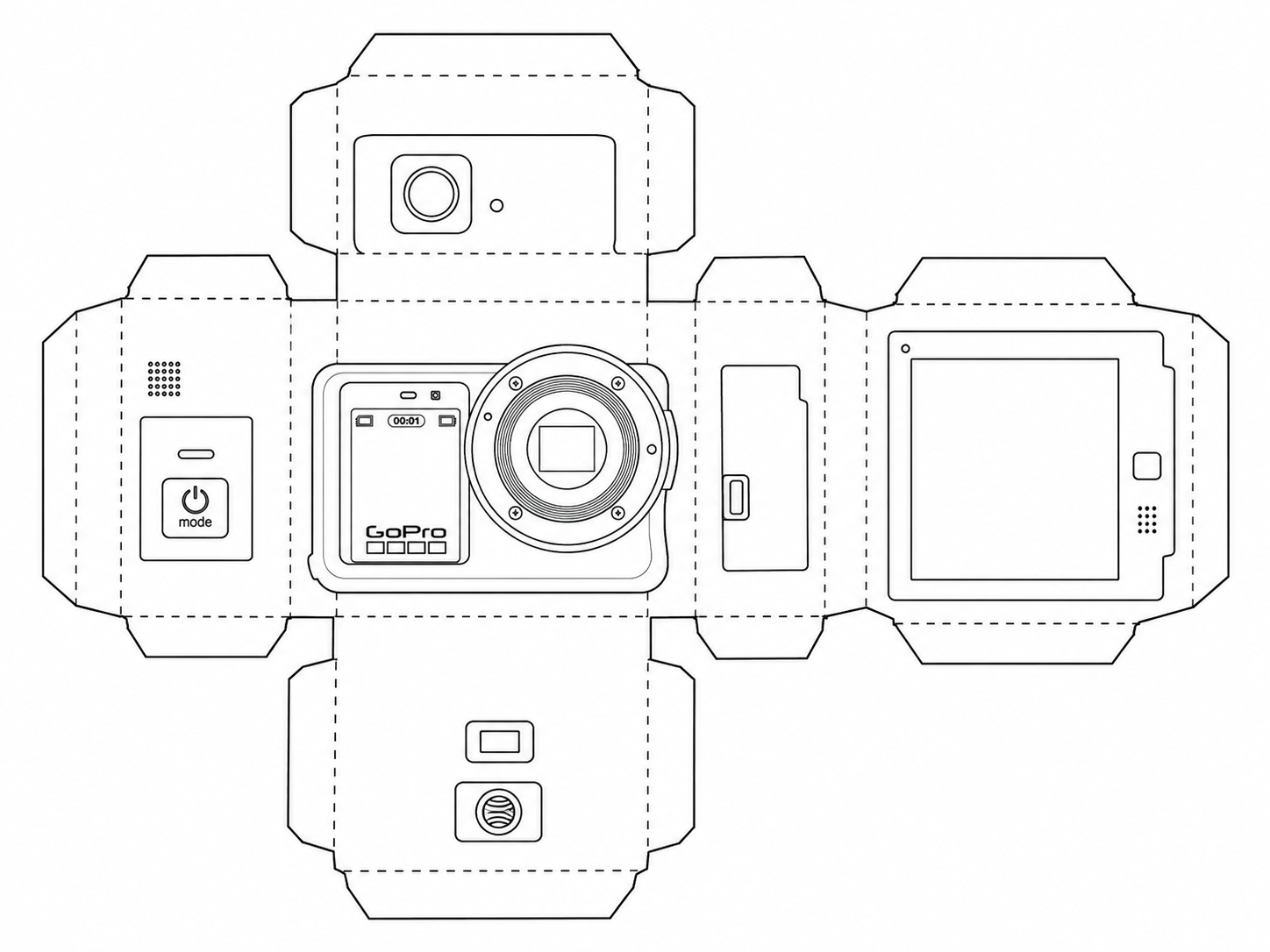 MISSION 1 PRO ILS Mirrorless Cinema Camera geometric net diagram