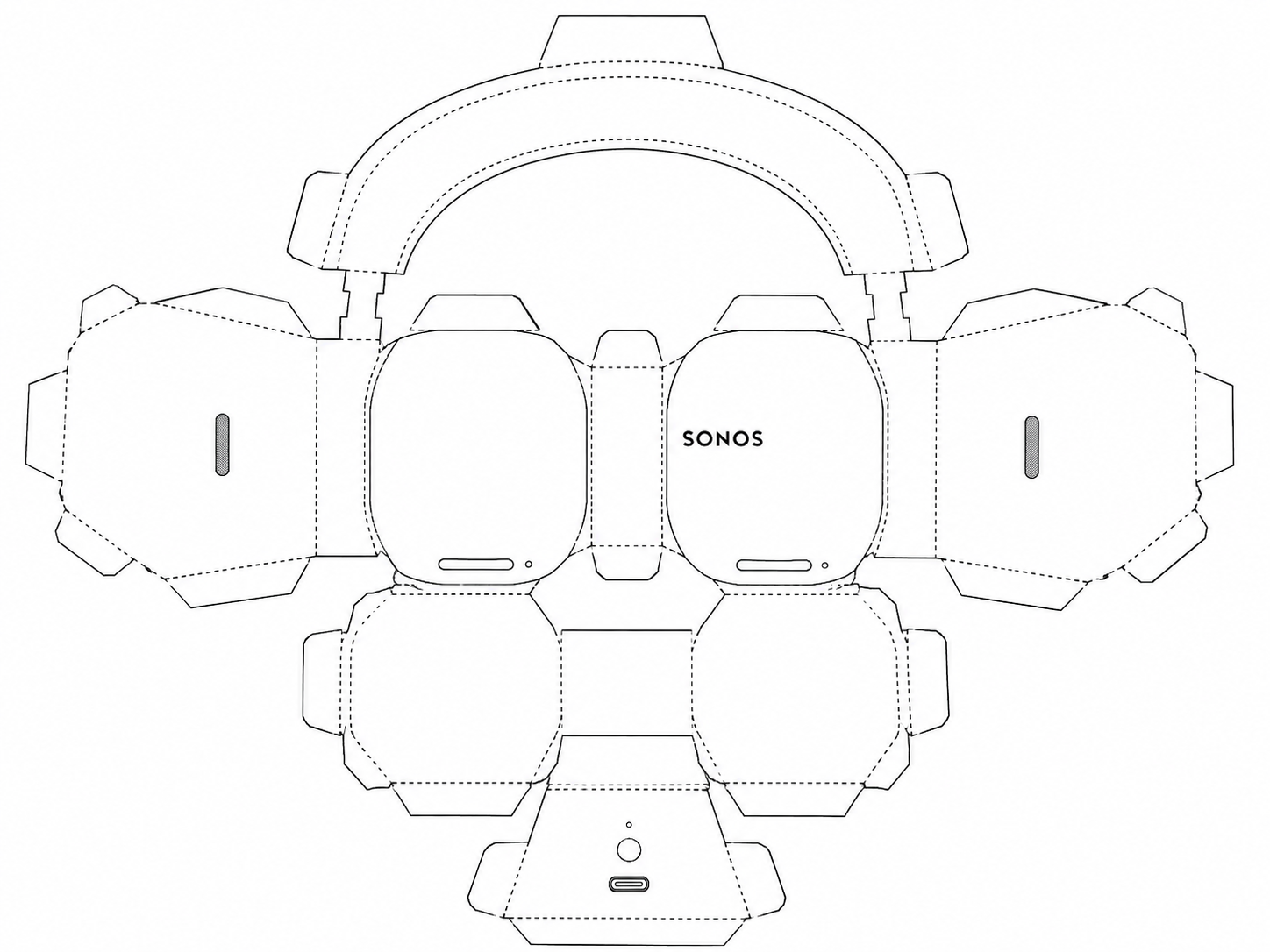 Sonos Ace Audio Equipment geometric net diagram