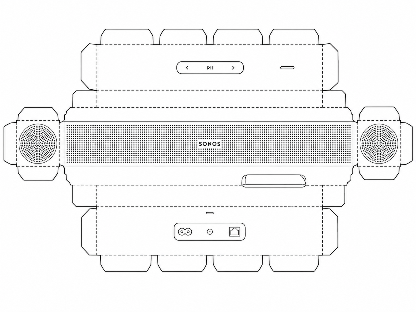 Sonos Arc Ultra Audio Equipment geometric net diagram