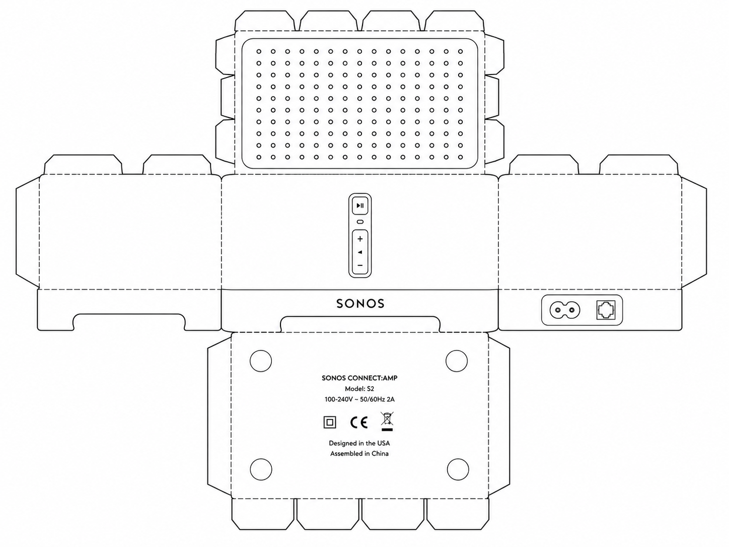 Sonos Connect Audio Equipment geometric net diagram