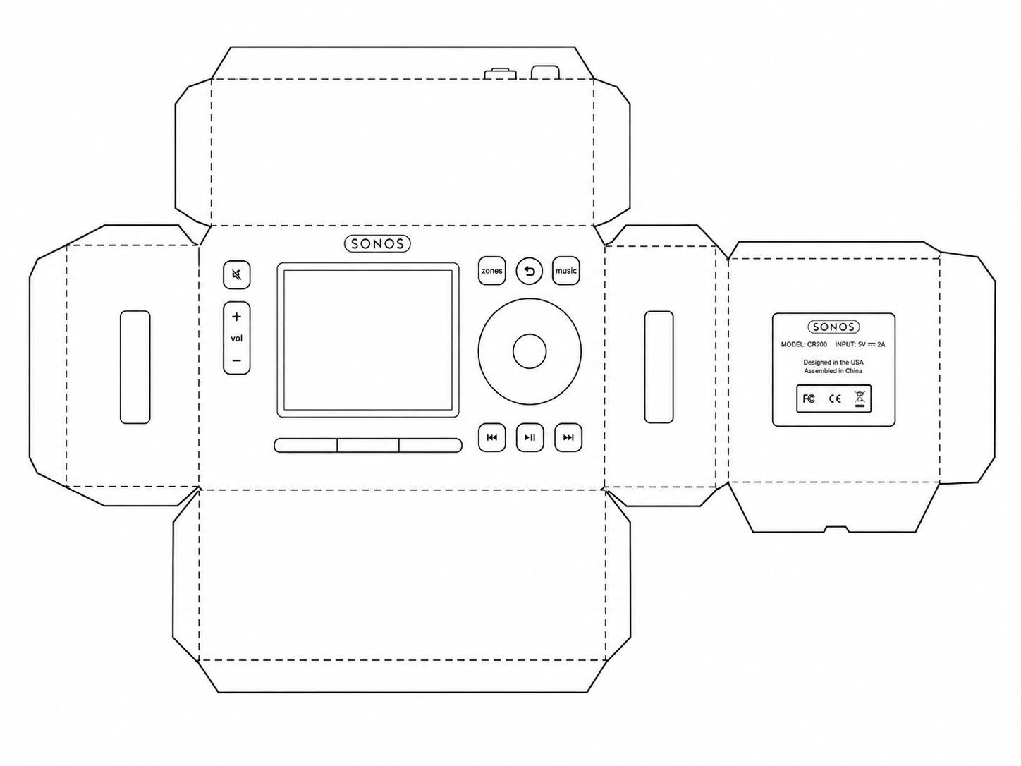 Sonos Controller CR100 Audio Equipment geometric net diagram