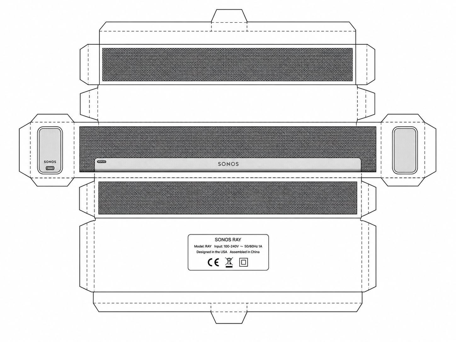 Sonos Playbar Soundbar / Audio Equipment geometric net diagram