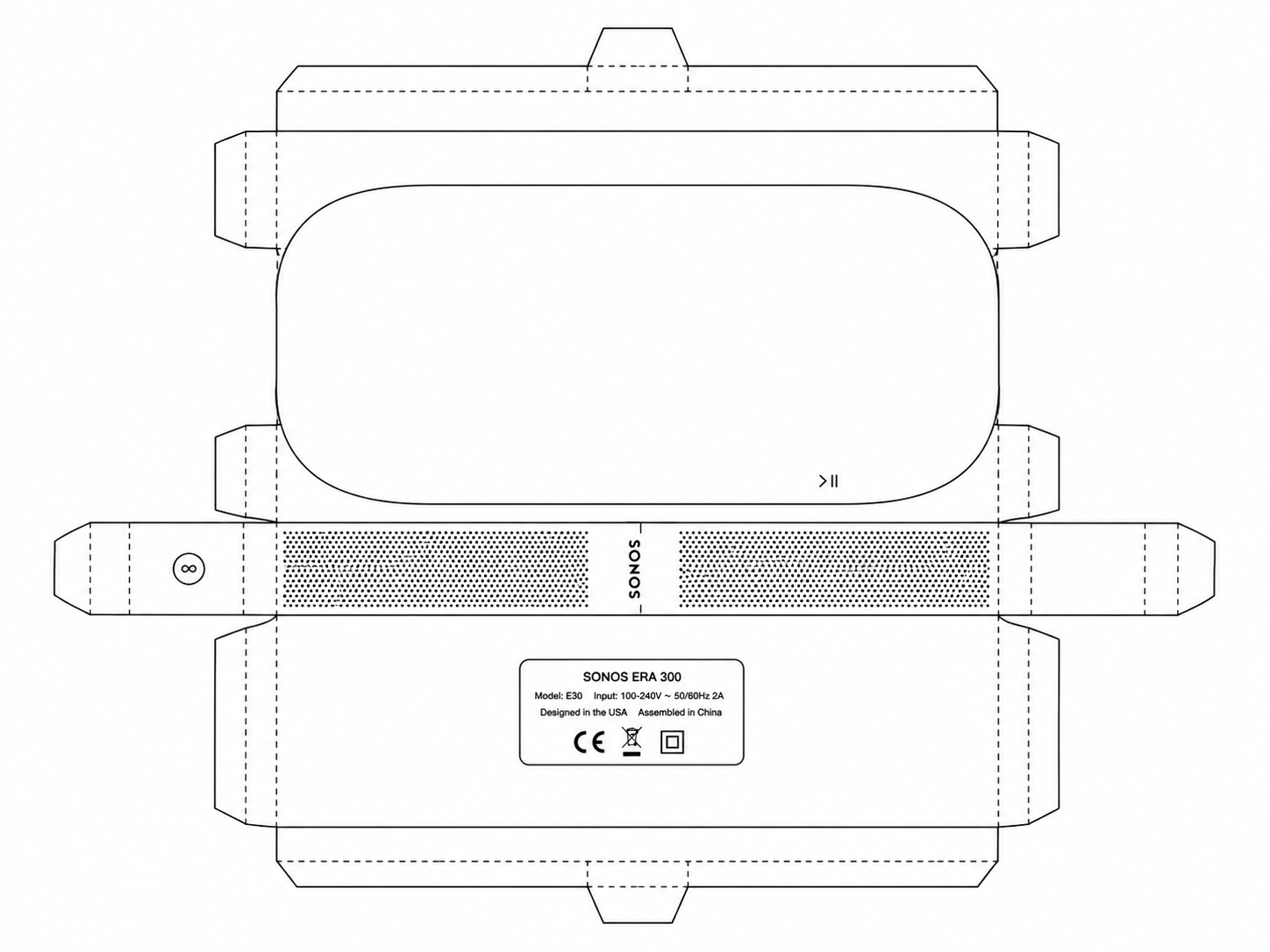 Sonos Playbase Audio Equipment geometric net diagram