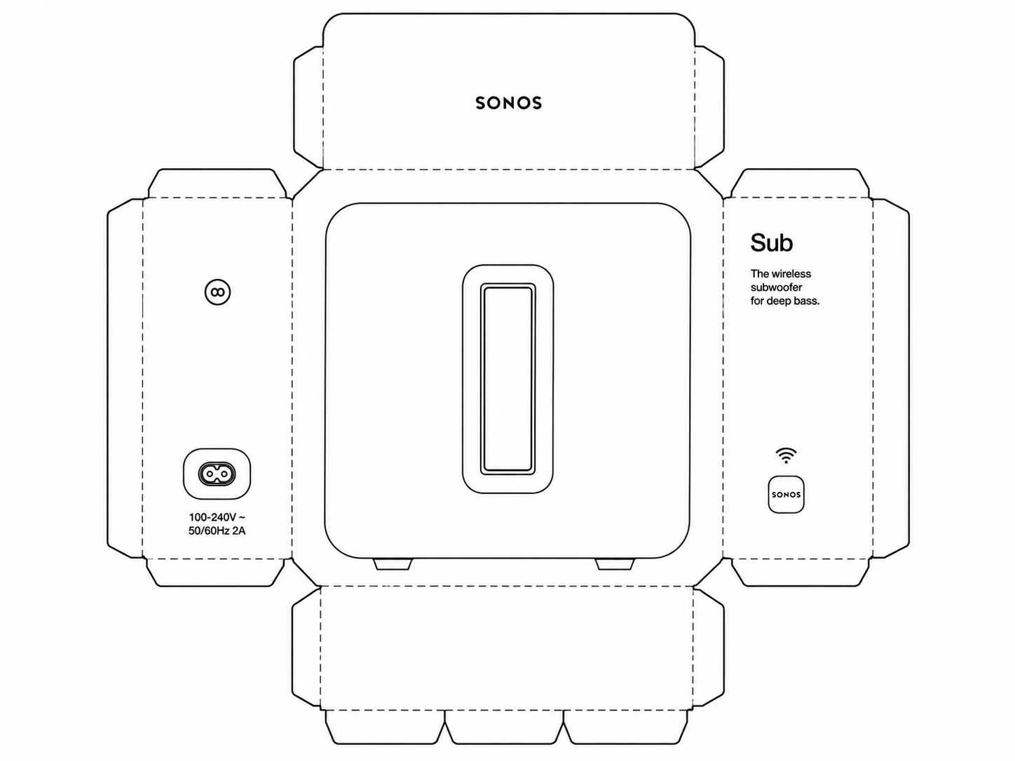 Sonos Sub Audio Equipment geometric net diagram