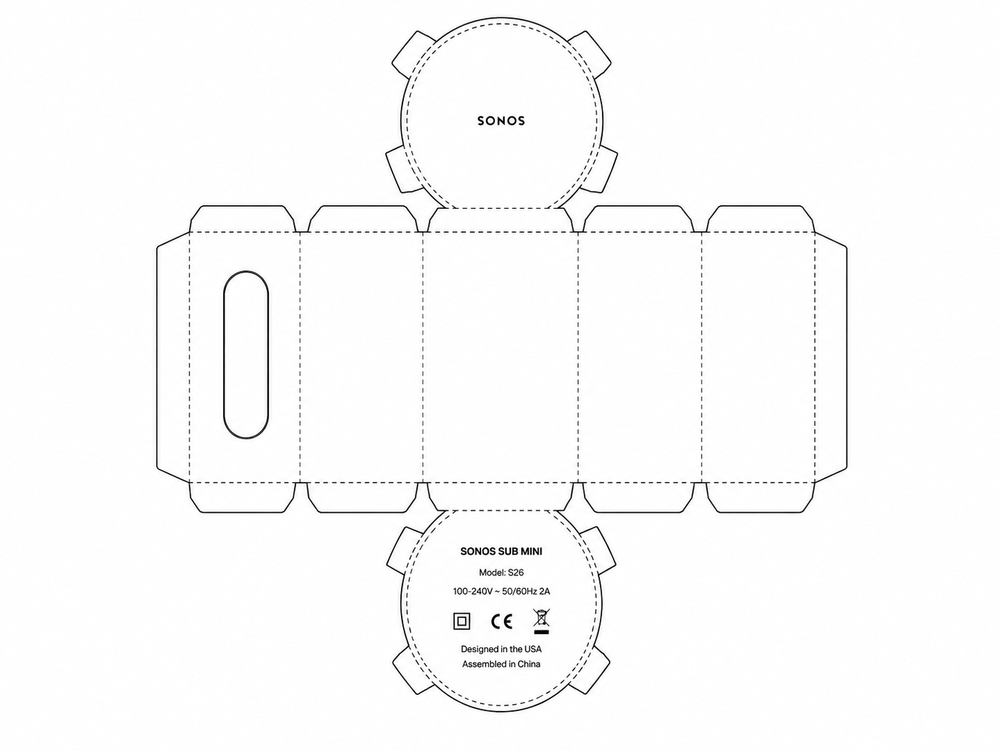Sonos Sub Mini Audio Equipment geometric net diagram