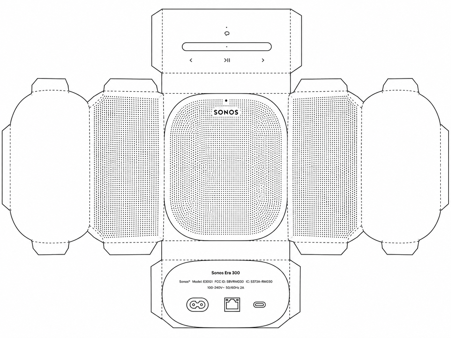 Sonos Era 300 Audio Equipment geometric net diagram