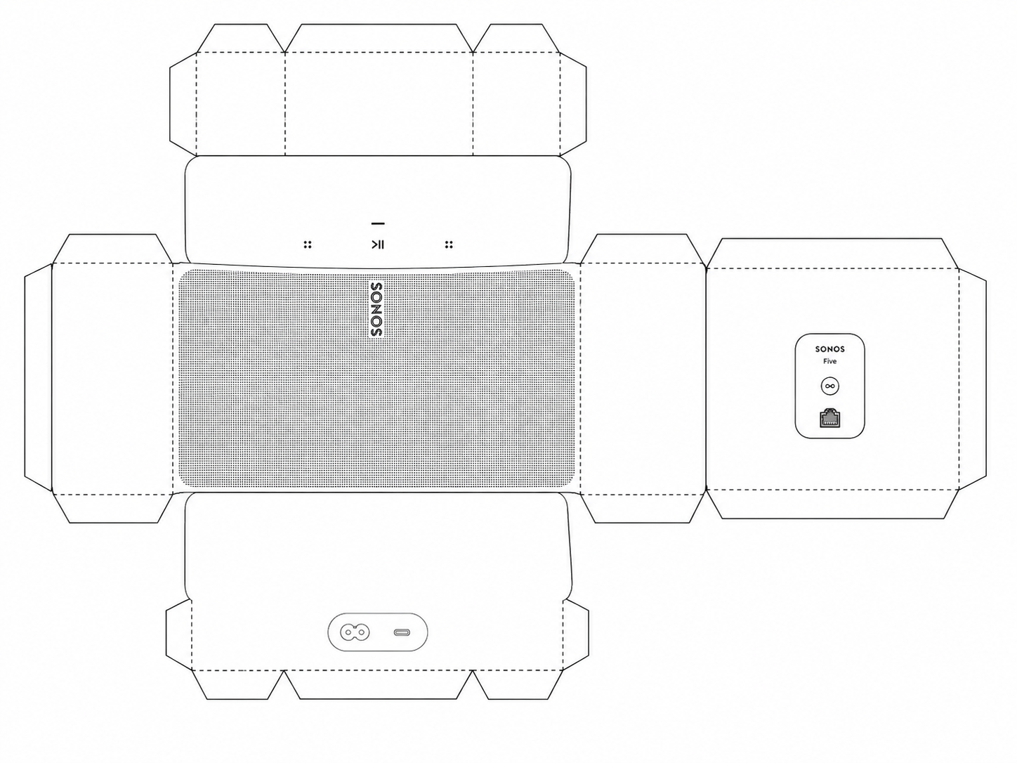 Sonos Five Audio Equipment geometric net diagram