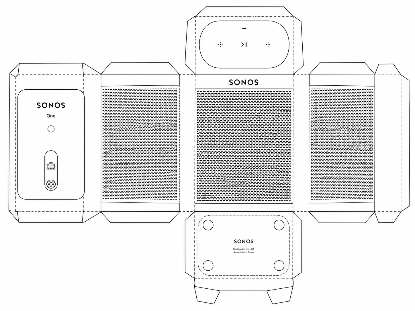 Sonos Play:1 Audio Equipment geometric net diagram