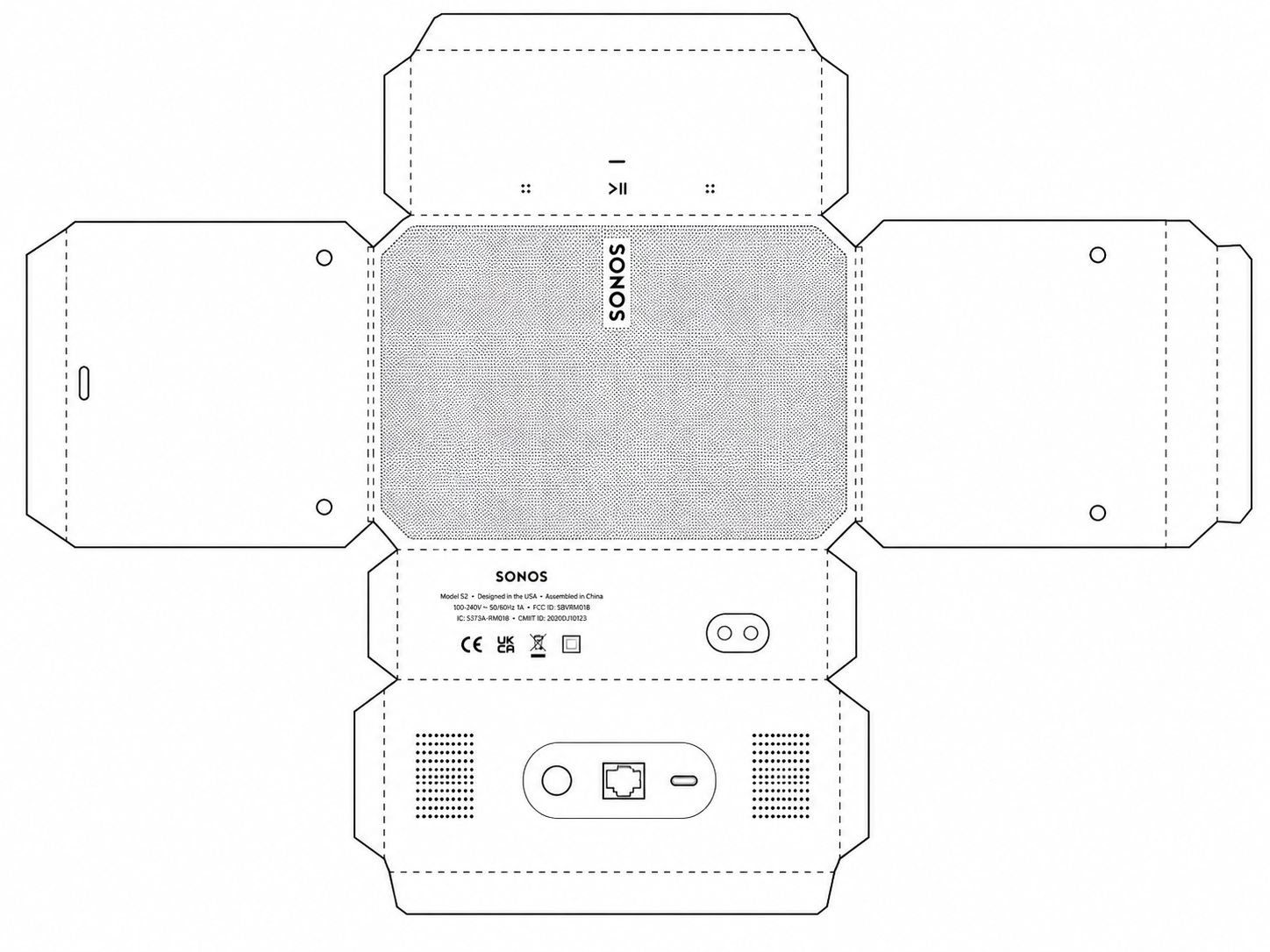 Sonos Play:5 Smart Speaker geometric net diagram