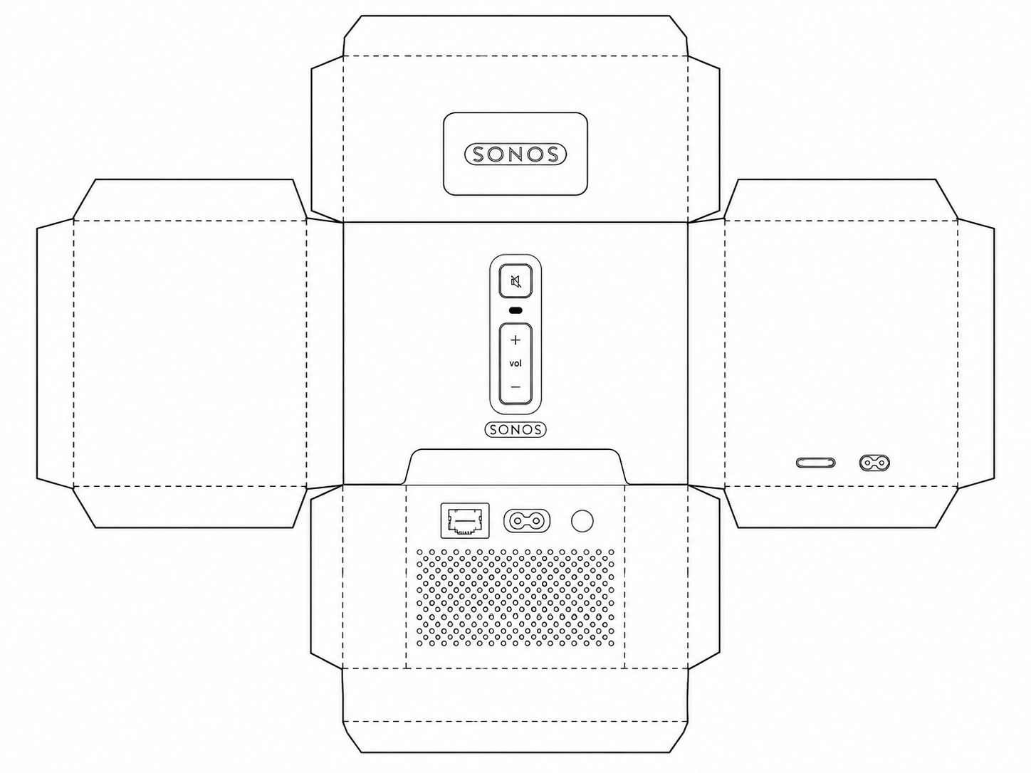 Sonos ZonePlayer 80 Audio Equipment geometric net diagram