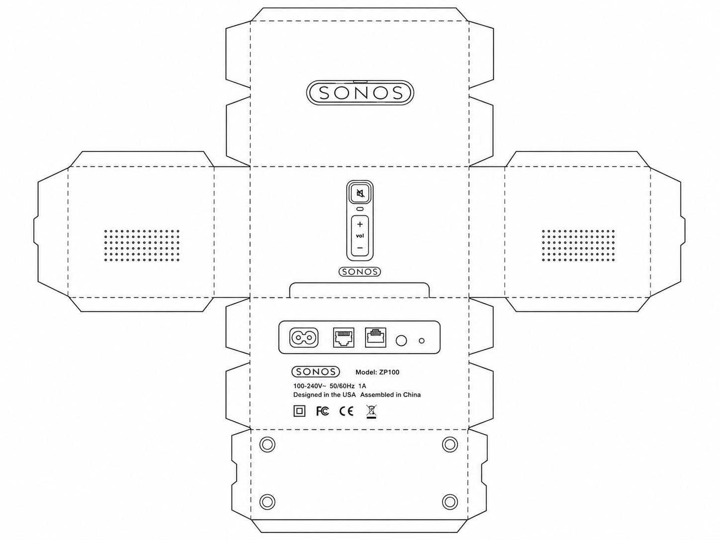 Sonos ZonePlayer 90 Network Audio Component geometric net diagram