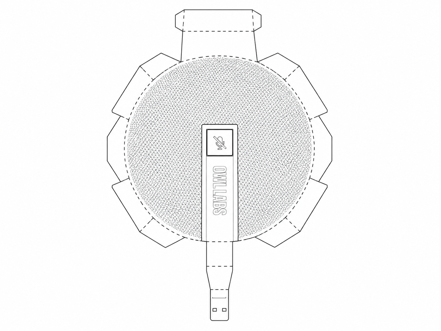 Owl Labs Expansion Mic Video Conferencing Audio Equipment geometric net diagram