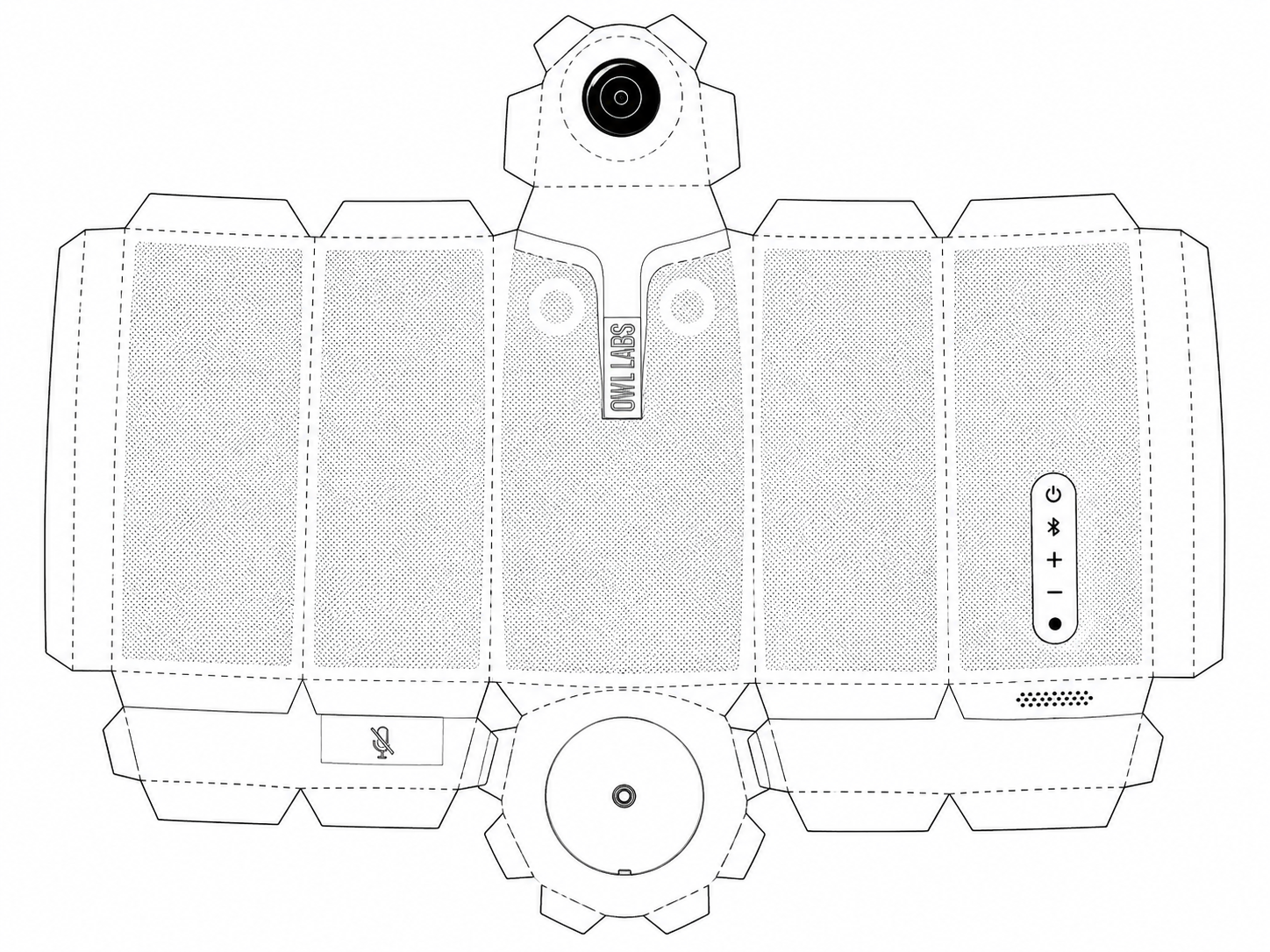 Owl Labs Meeting Owl 3 Video Conferencing Equipment geometric net diagram