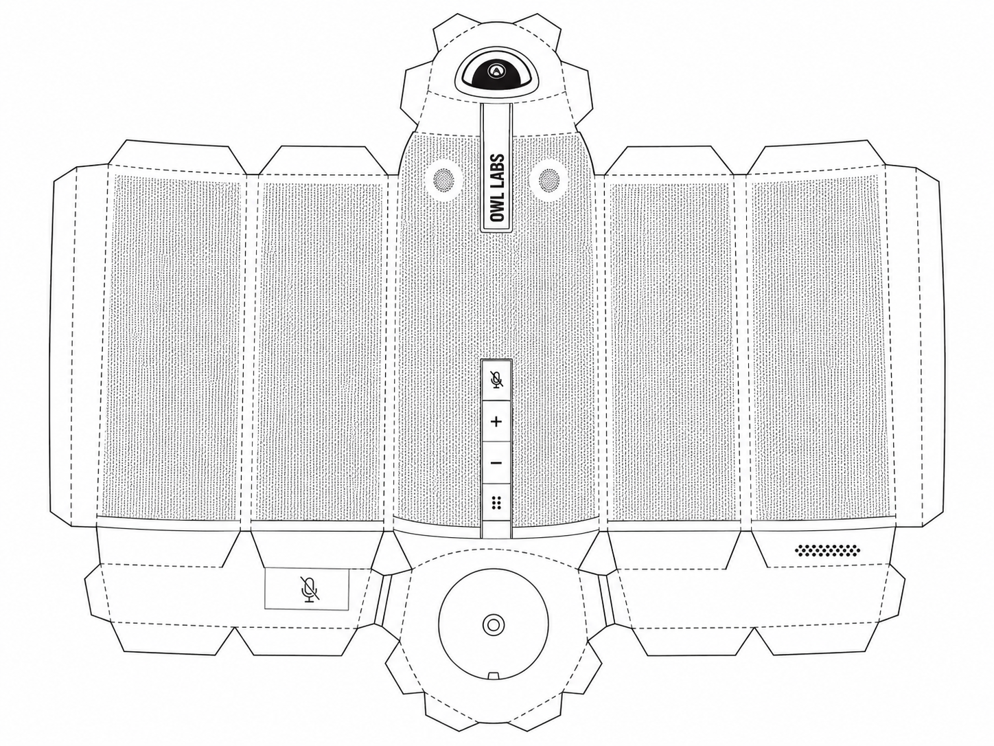 Owl Labs Meeting Owl 4+ Video Conferencing Equipment geometric net diagram