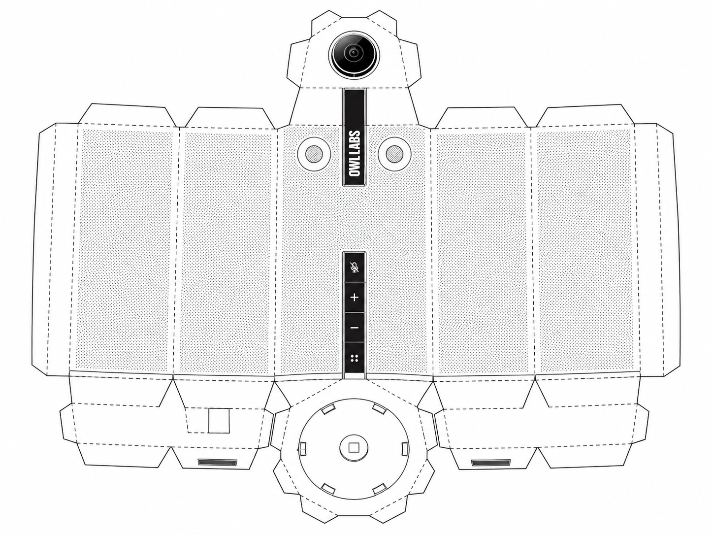 Owl Labs Meeting Owl 5 Pro Video Conferencing Equipment geometric net diagram