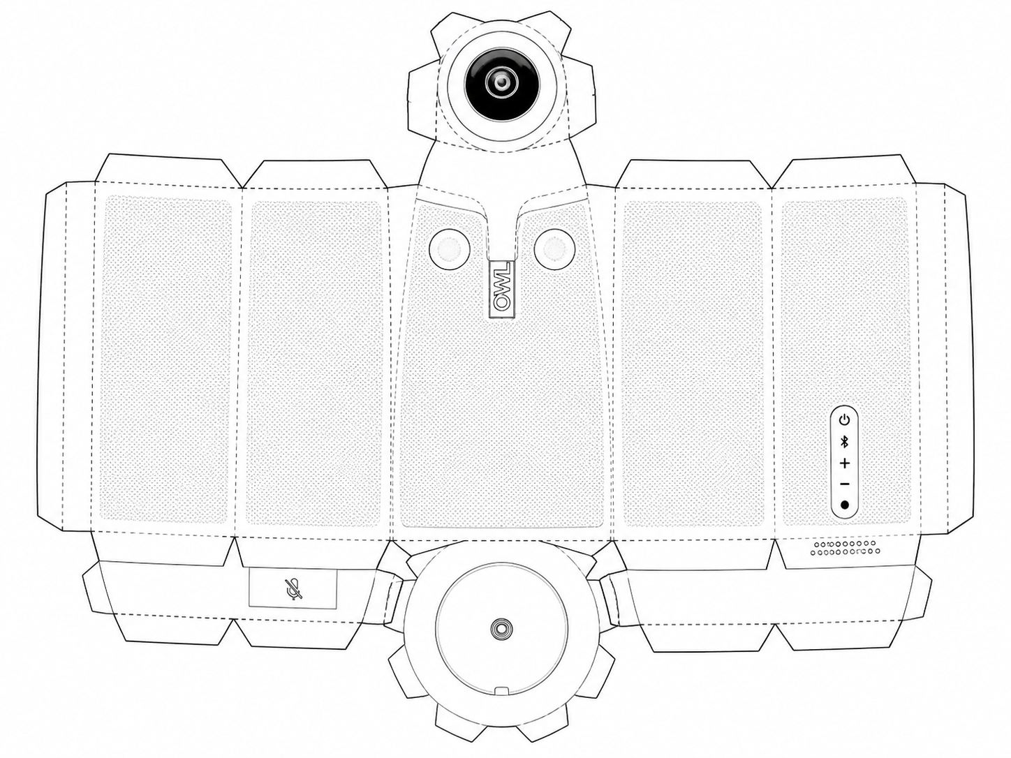 Owl Labs Meeting Owl Pro Video Conferencing Equipment geometric net diagram