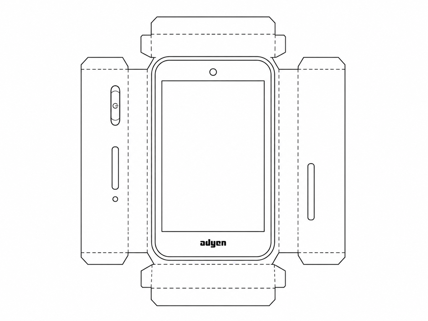 Toast AMS1 Payment Card Reader geometric net diagram