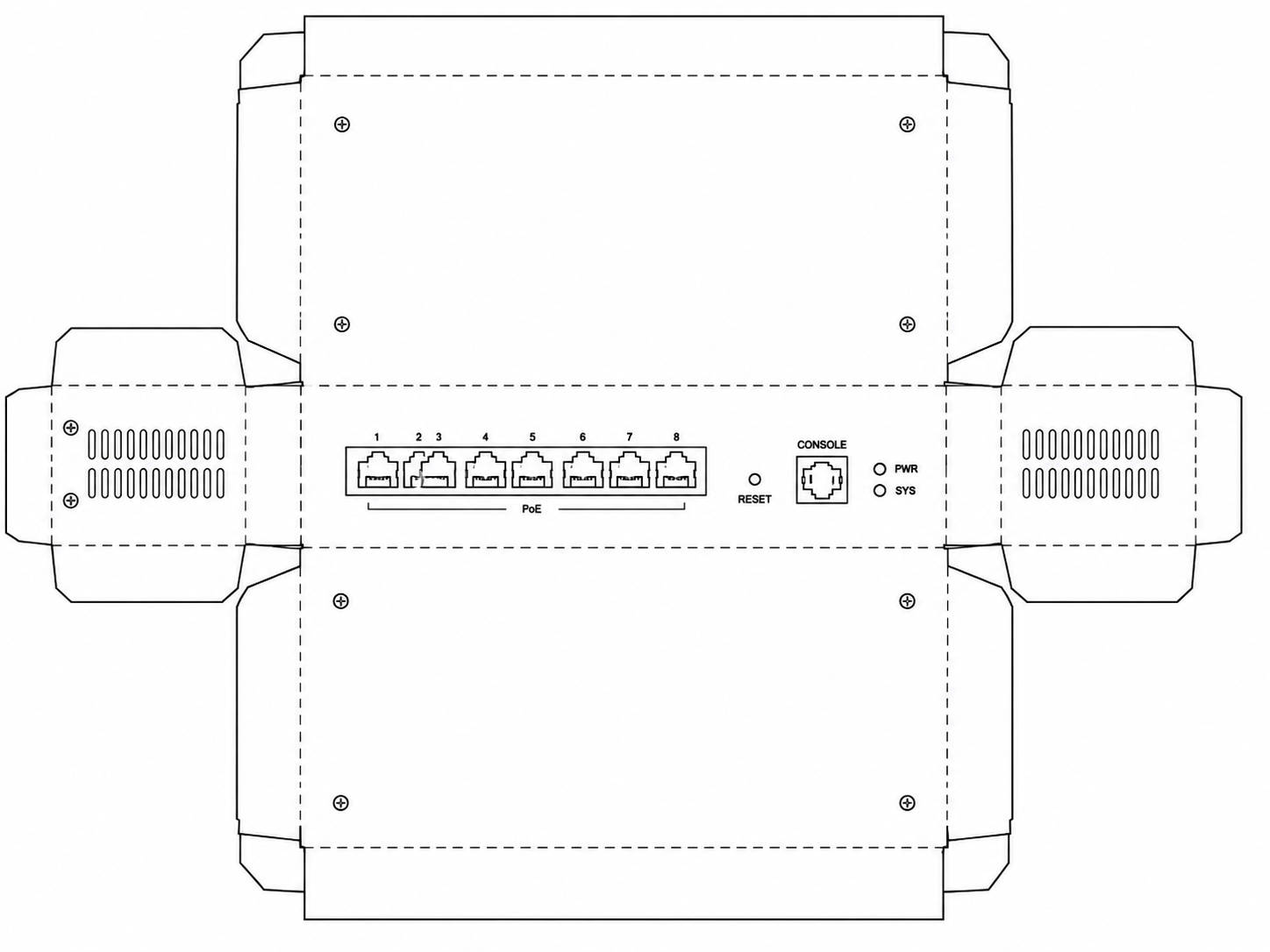 Toast Hub POS Receipt Printer geometric net diagram