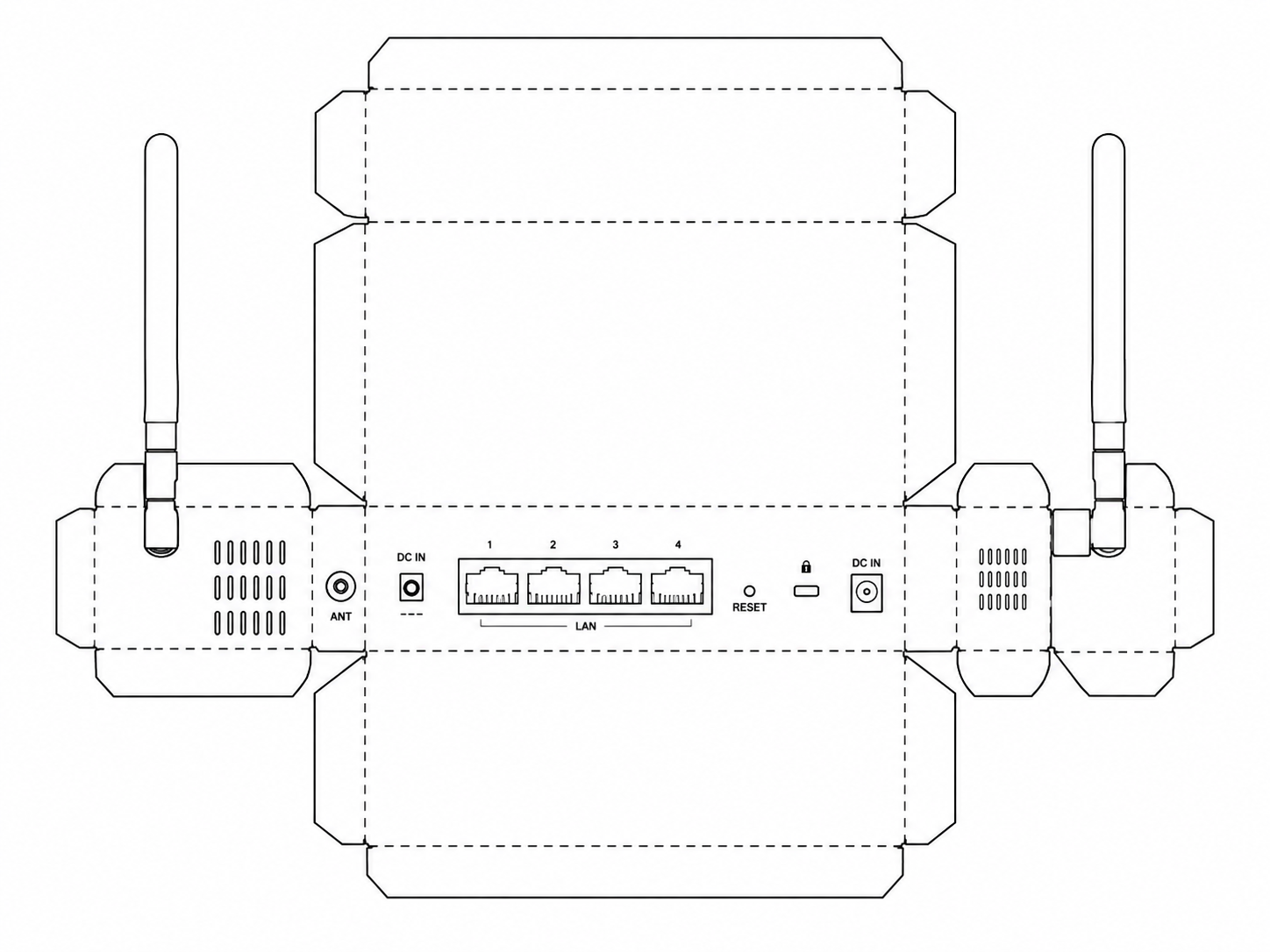 Toast Router Network Router geometric net diagram