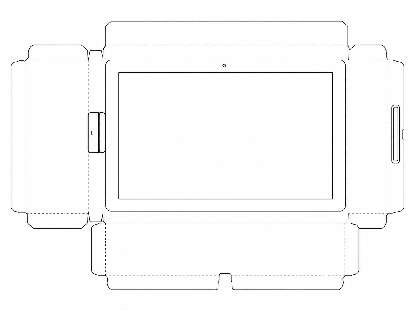 Toast Flex 22 Point-of-Sale / Kitchen Display Terminal geometric net diagram