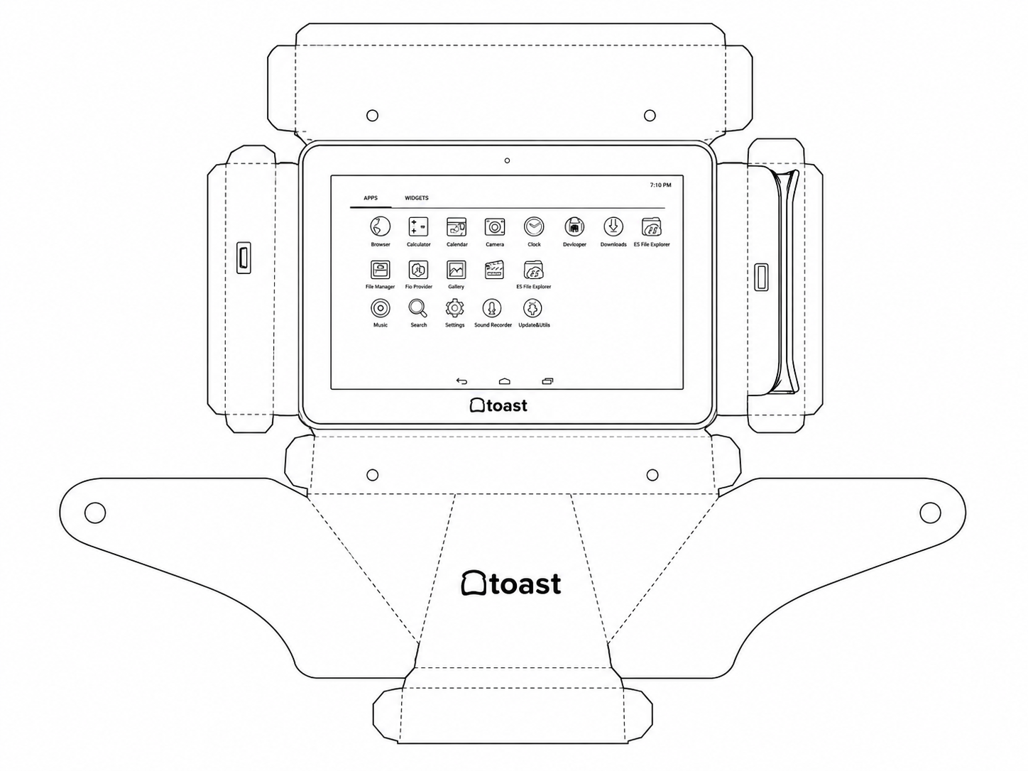 Toast Flex for Kitchen 14 Kitchen Display System geometric net diagram