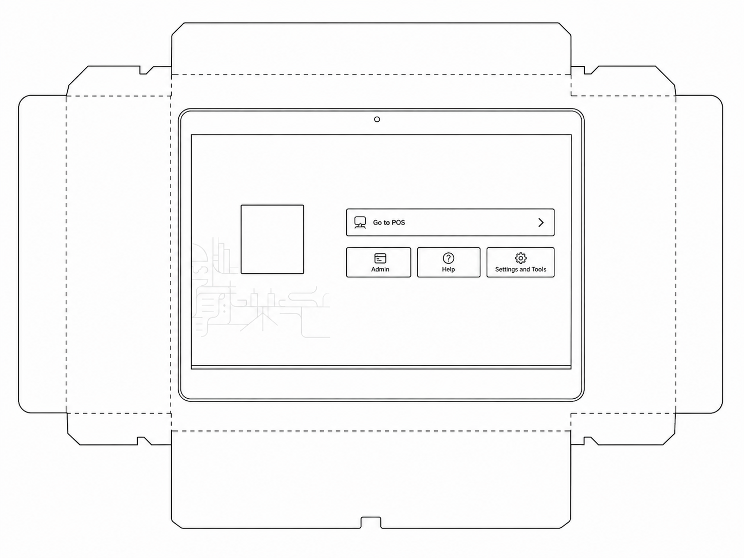 Toast Flex for Kitchen 22 Kitchen Display System geometric net diagram