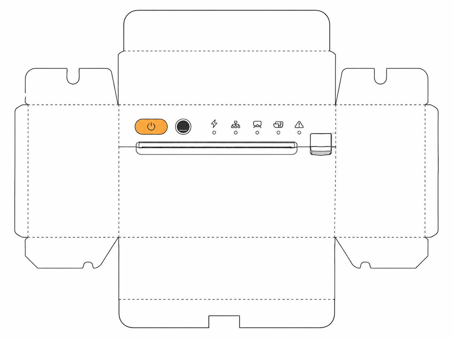 Toast Printing Hub TP300 Receipt Printer / POS Peripheral Hub geometric net diagram