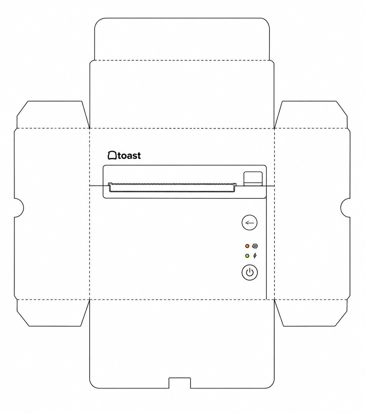 Toast Receipt Printer TP200 Receipt Printer geometric net diagram